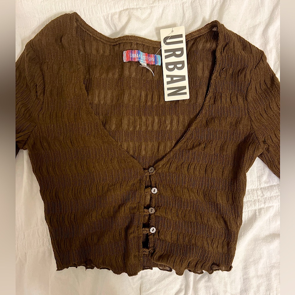 urban outfitters brown crop top